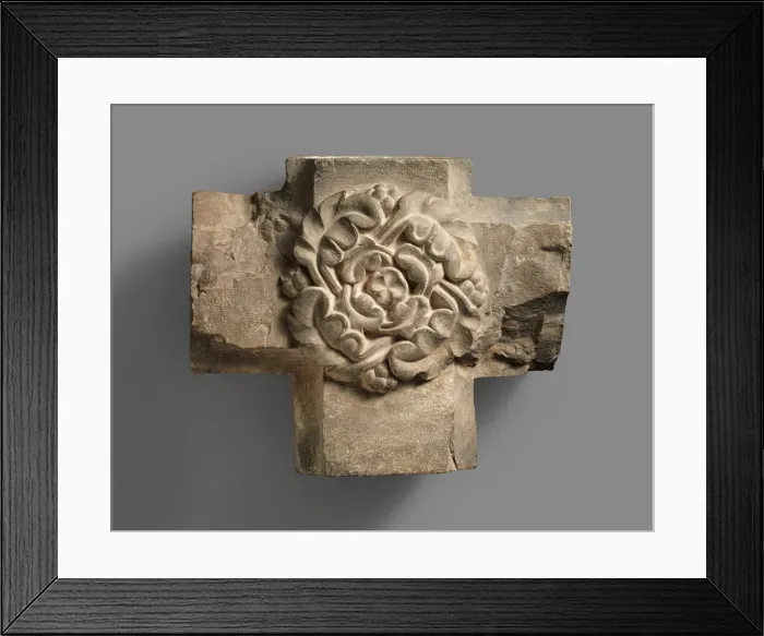 Framed Print : Limestone Keystone from a Vaulted Ceiling, German, ca. 1220-30. Creator: Unknown Framed Print : Limestone Keystone from a Vaulted Ceiling, German, ca. 1220-30. Creator: Unknown