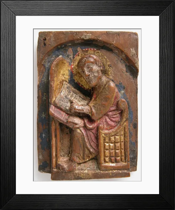 Framed Print : Miniature Relief of a Saint Luke at His Writing Table, German, 1200-1225 Framed Print : Miniature Relief of a Saint Luke at His Writing Table, German, 1200-1225