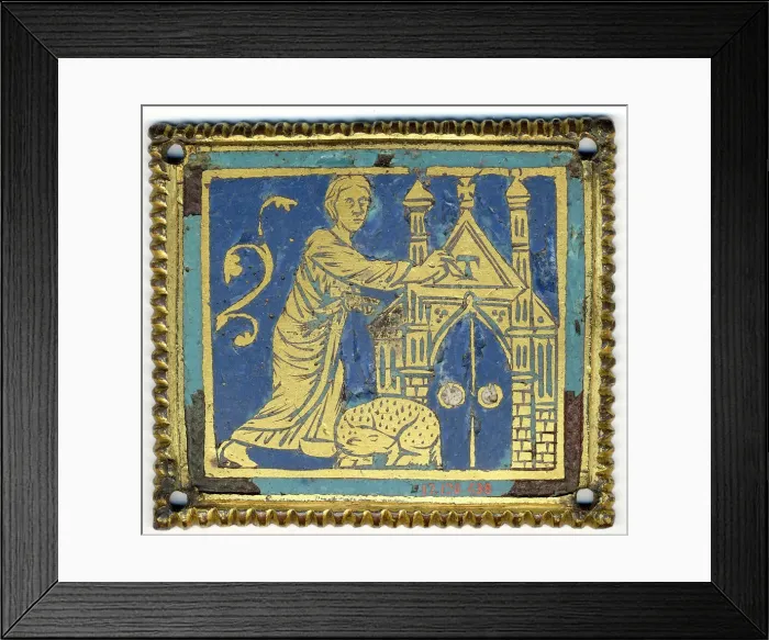 Framed Print : Plaque with Marking of the Door with the Letter Tau, German, ca. 1200. Creator: Unknown Framed Print : Plaque with Marking of the Door with the Letter Tau, German, ca. 1200. Creator: Unknown