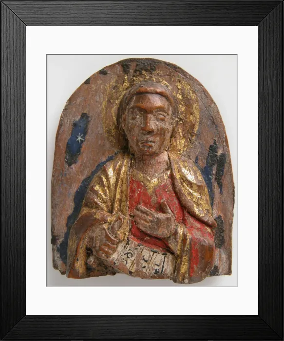 Framed Print : Miniature Relief of Hebrew Prophet Daniel (?) with Scroll, German, 1200-1225 Framed Print : Miniature Relief of Hebrew Prophet Daniel (?) with Scroll, German, 1200-1225