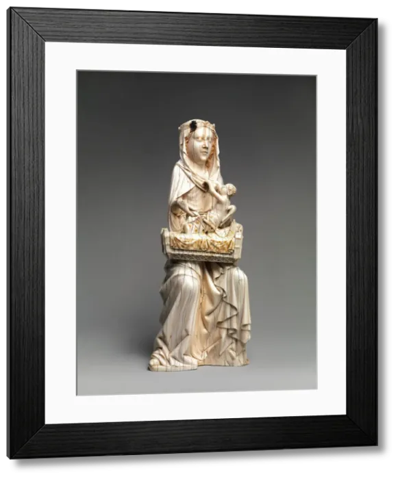Framed Print : Virgin and Child with Cradle, German, ca. 1350-1400. Creator: Unknown Framed Print : Virgin and Child with Cradle, German, ca. 1350-1400. Creator: Unknown
