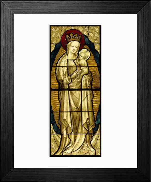 Framed Print : Stained Glass Panel with the Virgin and Child, German, 1430-35. Creator: Unknown Framed Print : Stained Glass Panel with the Virgin and Child, German, 1430-35. Creator: Unknown