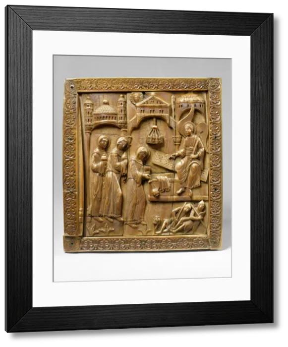 Framed Print : Plaque with the Holy Women at the Sepulchre, German, ca. 1140-60. Creator: Unknown Framed Print : Plaque with the Holy Women at the Sepulchre, German, ca. 1140-60. Creator: Unknown