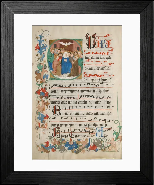 Framed Print : Bifolium from a Gradual, German, late 15th century. Creator: Unknown Framed Print : Bifolium from a Gradual, German, late 15th century. Creator: Unknown