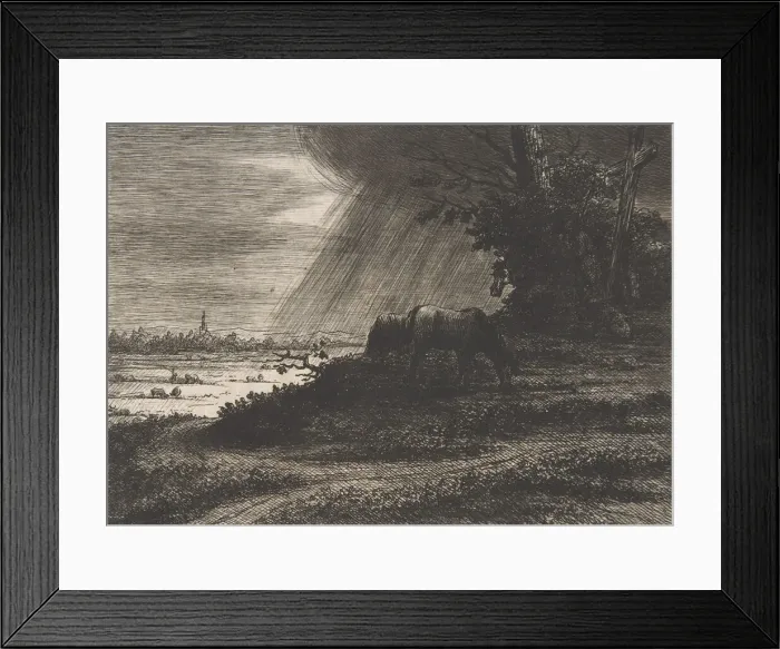 Framed Print : Landscape with Storm, 18th-early 19th century. Creator: Vivant Denon Framed Print : Landscape with Storm, 18th-early 19th century. Creator: Vivant Denon