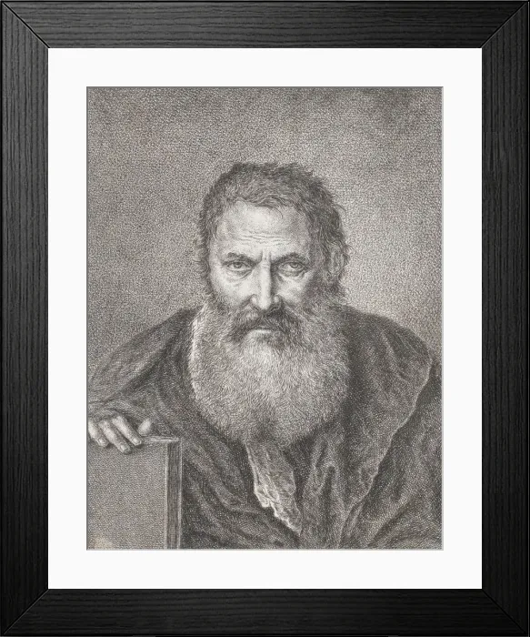 Framed Print : Portrait of a bearded man holding a book, ca. 1750-1815 Framed Print : Portrait of a bearded man holding a book, ca. 1750-1815