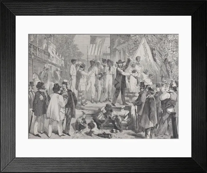 Framed Print : Une vente d esclaves, aRichmond (A Slave Auction at Richmond) Framed Print : Une vente d esclaves, aRichmond (A Slave Auction at Richmond)