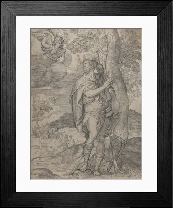 Framed Print : Saint Roch, 1535-73. Creator: Battista del Moro Framed Print : Saint Roch, 1535-73. Creator: Battista del Moro