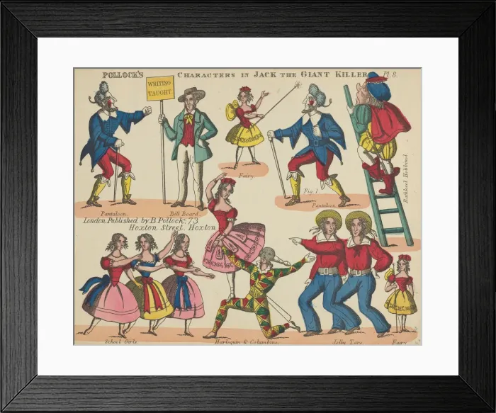 Framed Print : Characters, from Jack the Giant Killer, Plate 8 for a Toy Theater, 1870-90 Framed Print : Characters, from Jack the Giant Killer, Plate 8 for a Toy Theater, 1870-90