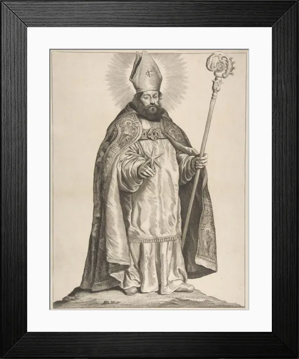 Framed Print : St. Swithbert, 1650. Creator: Cornelis de Visscher Framed Print : St. Swithbert, 1650. Creator: Cornelis de Visscher