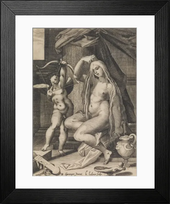 Framed Print : Venus and Cupid, 1571-1650. Creator: Sadeler Framed Print : Venus and Cupid, 1571-1650. Creator: Sadeler