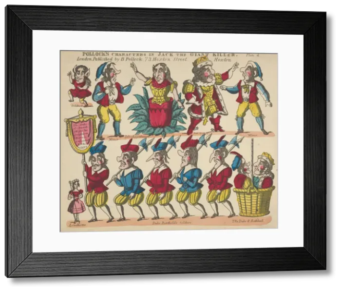 Framed Print : Characters, from Jack the Giant Killer, Plate 4 for a Toy Theater, 1870-90 Framed Print : Characters, from Jack the Giant Killer, Plate 4 for a Toy Theater, 1870-90