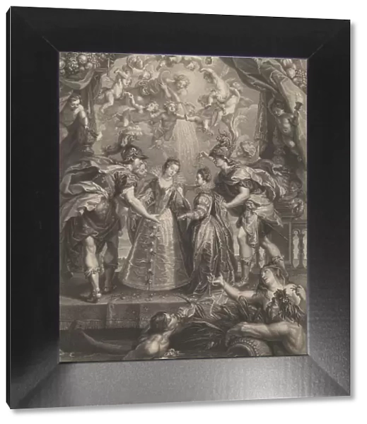 Plate 17: The exchange of the two princesses in Hendaye; allegorical scene with Anne of