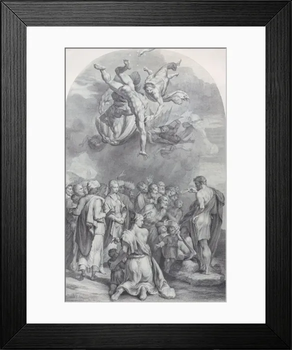 Framed Print : Plate 41: Saint John the Baptist preaching to a large crowd and baptizing children, 1756. Creators: Bartolomeo Crivellari, Gabriel Soderling Framed Print : Plate 41: Saint John the Baptist preaching to a large crowd and baptizing children, 1756. Creators: Bartolomeo Crivellari, Gabriel Soderling