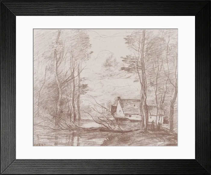 Framed Print : The Mill at Cuincy, Near Douai, 1871-72. Creator: Jean-Baptiste-Camille Corot Framed Print : The Mill at Cuincy, Near Douai, 1871-72. Creator: Jean-Baptiste-Camille Corot