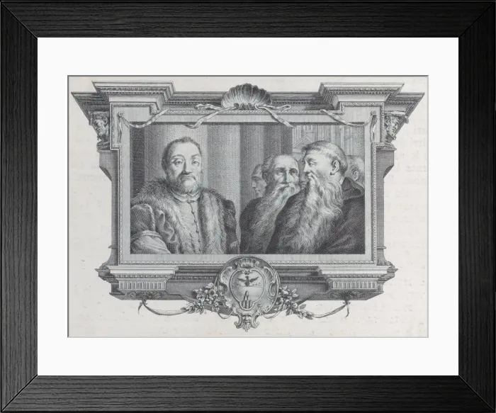 Framed Print : Three bearded men, one wearing fur, 1756. Creators: Bartolomeo Crivellari, Gabriel Soderling Framed Print : Three bearded men, one wearing fur, 1756. Creators: Bartolomeo Crivellari, Gabriel Soderling