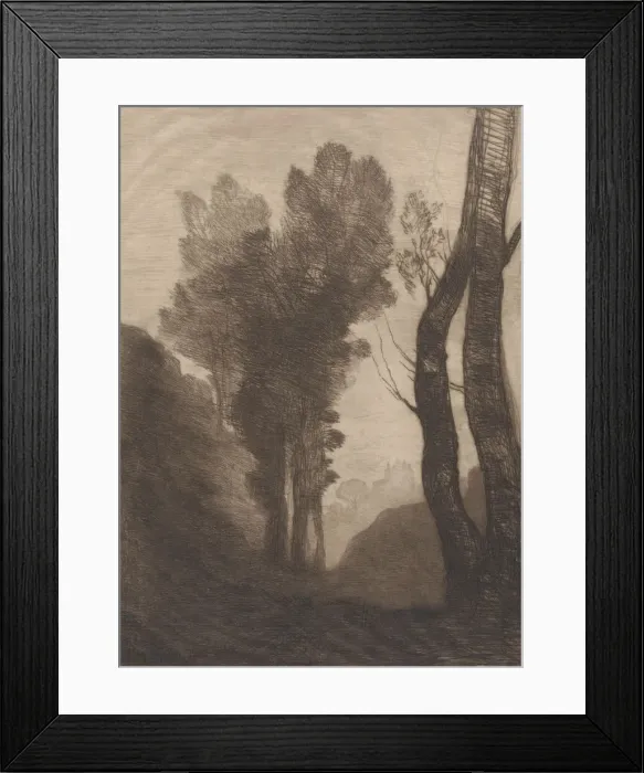 Framed Print : Environs of Rome, 1866. Creator: Jean-Baptiste-Camille Corot Framed Print : Environs of Rome, 1866. Creator: Jean-Baptiste-Camille Corot