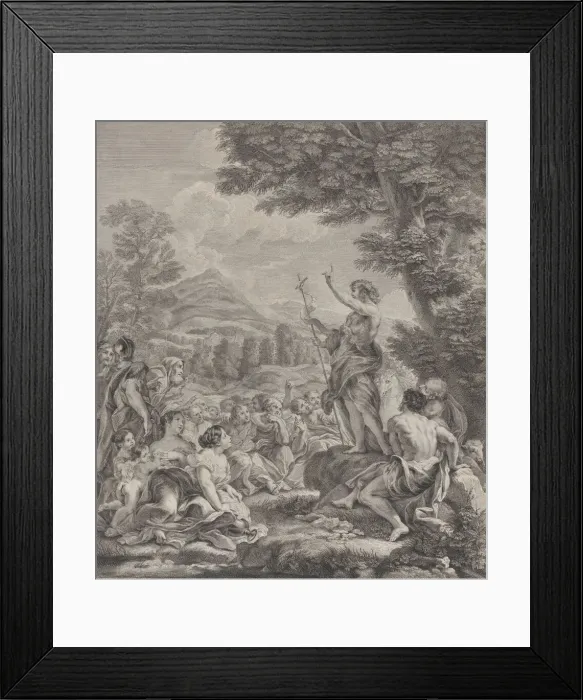 Framed Print : Saint John the Baptist preaching to a crowd, ca. 1729. Creator: Francois Bernard Lepicie Framed Print : Saint John the Baptist preaching to a crowd, ca. 1729. Creator: Francois Bernard Lepicie