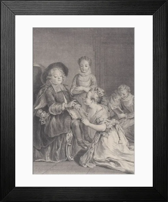 Framed Print : Cupid teaching (L Amour-Precepteur), 1730. Creator: Francois Bernard Lepicie Framed Print : Cupid teaching (L Amour-Precepteur), 1730. Creator: Francois Bernard Lepicie