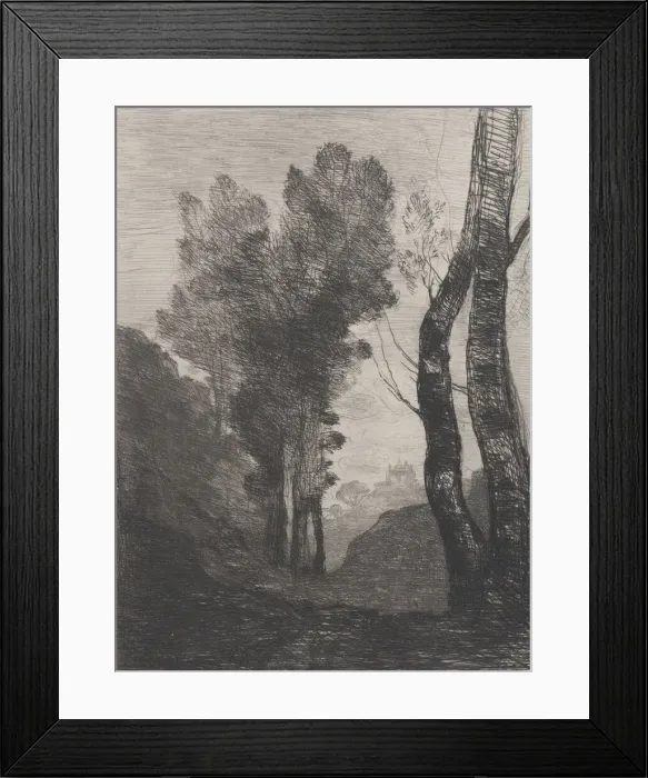 Framed Print : Environs de Rome, 1866. Creator: Jean-Baptiste-Camille Corot Framed Print : Environs de Rome, 1866. Creator: Jean-Baptiste-Camille Corot