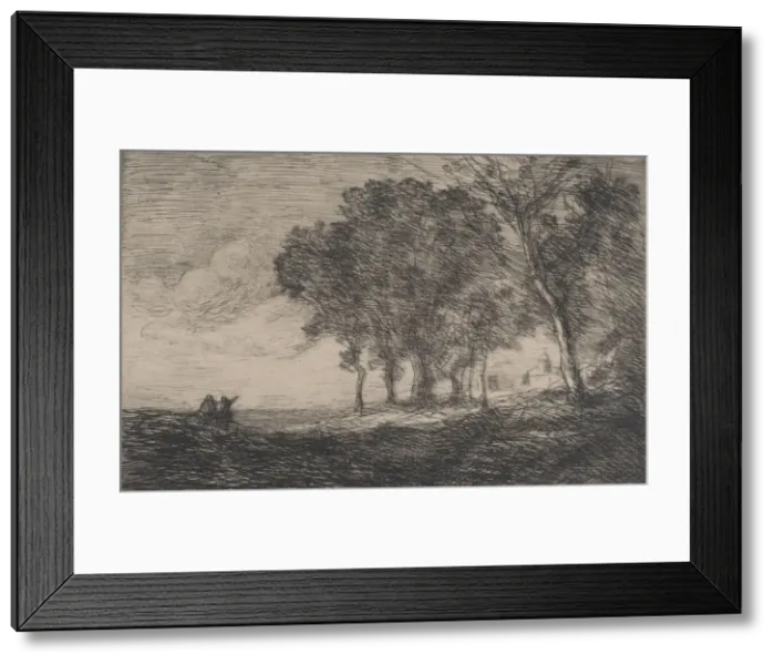 Framed Print : Italian Landscape (Paysage d Italie), ca. 1865. Creator: Jean-Baptiste-Camille Corot Framed Print : Italian Landscape (Paysage d Italie), ca. 1865. Creator: Jean-Baptiste-Camille Corot