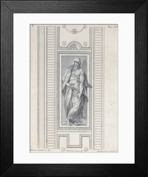 Framed Print : Plate 20: bearded figure, half clothed, 1756. Creators: Bartolomeo Crivellari Framed Print : Plate 20: bearded figure, half clothed, 1756. Creators: Bartolomeo Crivellari