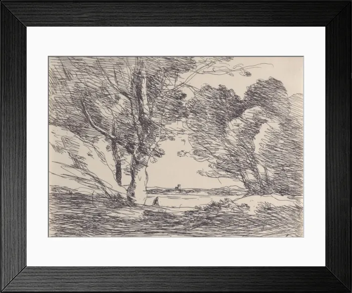 Framed Print : Tower at the Lakes Horizon (Tour aL Horizon d un Lac), 1871 Framed Print : Tower at the Lakes Horizon (Tour aL Horizon d un Lac), 1871
