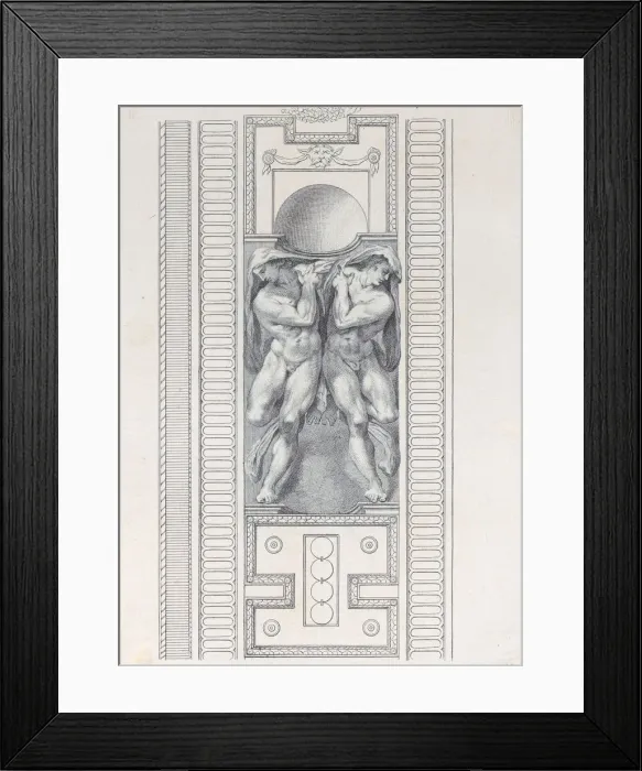 Framed Print : Plate 22: two nude figures wearing veils, 1756. Creators: Bartolomeo Crivellari Framed Print : Plate 22: two nude figures wearing veils, 1756. Creators: Bartolomeo Crivellari
