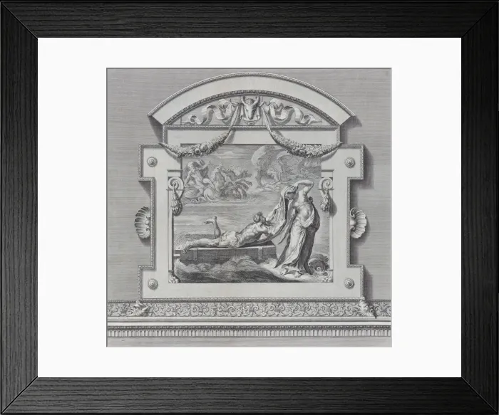 Framed Print : Plate 26: Ulysses escaping on a raft with the aid of the sea deity Leucothea, 1756. Creators: Bartolomeo Crivellari, Gabriel Soderling Framed Print : Plate 26: Ulysses escaping on a raft with the aid of the sea deity Leucothea, 1756. Creators: Bartolomeo Crivellari, Gabriel Soderling