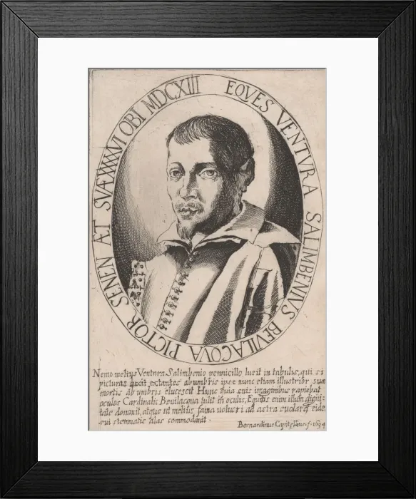 Framed Print : Portrait of Ventura Salimbeni, 1634. Creator: Bernardino Capitelli Framed Print : Portrait of Ventura Salimbeni, 1634. Creator: Bernardino Capitelli