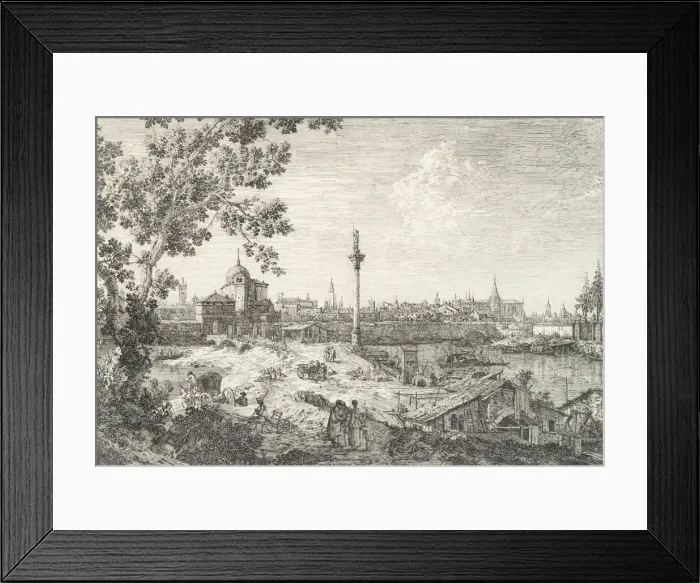 Framed Print : Imaginary View of Padua, with a campanile and domed church at left, a column surmounted Framed Print : Imaginary View of Padua, with a campanile and domed church at left, a column surmounted