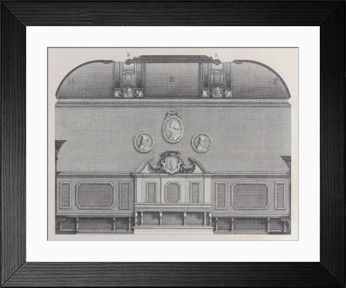 Framed Print : Plate 1: cross-section of the Hall of the Institute of Bologna Framed Print : Plate 1: cross-section of the Hall of the Institute of Bologna
