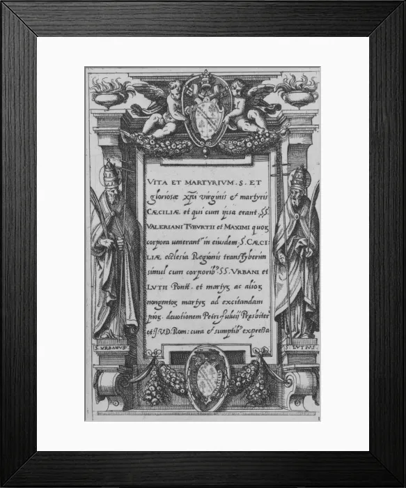 Framed Print : Saint Cecilia. Vita et matyrium S. et gloriosae... Rome, ca. 1590 Framed Print : Saint Cecilia. Vita et matyrium S. et gloriosae... Rome, ca. 1590