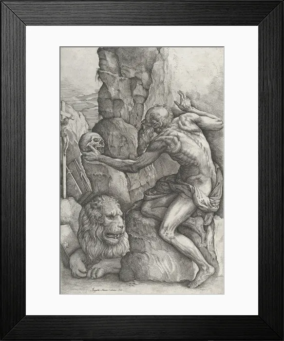 Framed Print : St. Jerome, ca. 1550-60. Creator: Battista Franco Veneziano Framed Print : St. Jerome, ca. 1550-60. Creator: Battista Franco Veneziano