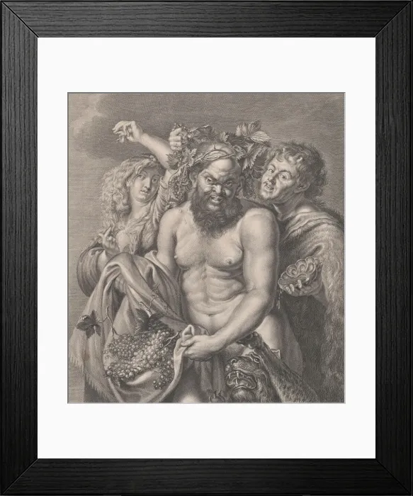 Framed Print : Bacchus accompanied by a Bacchante and a faun, 1768. Creators: Carlo Faucci Framed Print : Bacchus accompanied by a Bacchante and a faun, 1768. Creators: Carlo Faucci