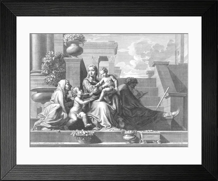 Framed Print : Holy Family on the Steps, 1668. Creator: Claudine Bouzonnet Stella Framed Print : Holy Family on the Steps, 1668. Creator: Claudine Bouzonnet Stella