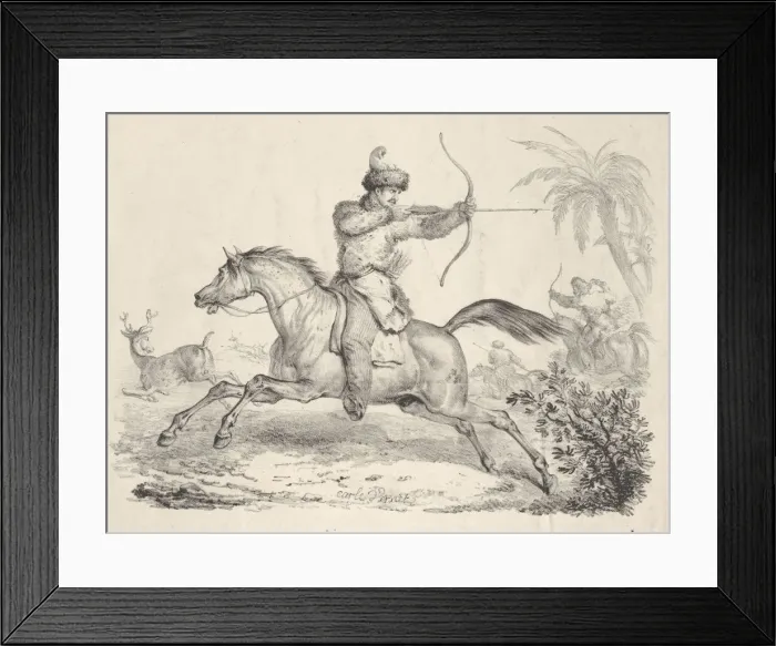 Framed Print : Cossacks on Horseback Hunting Deer, 1821-36. Creator: Carle Vernet Framed Print : Cossacks on Horseback Hunting Deer, 1821-36. Creator: Carle Vernet