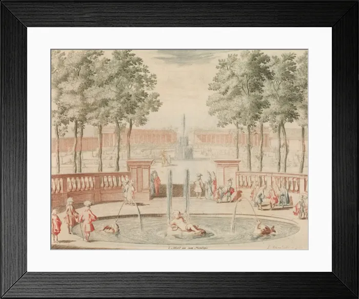 Framed Print : De Fontein van Hercules, met die van de Groote Sprong, voor t Amphitheater Framed Print : De Fontein van Hercules, met die van de Groote Sprong, voor t Amphitheater