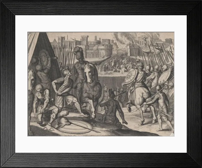Framed Print : Plate 2: The city of Rome taken by Constable of Bourbon, from the Triumphs of Charles V Framed Print : Plate 2: The city of Rome taken by Constable of Bourbon, from the Triumphs of Charles V