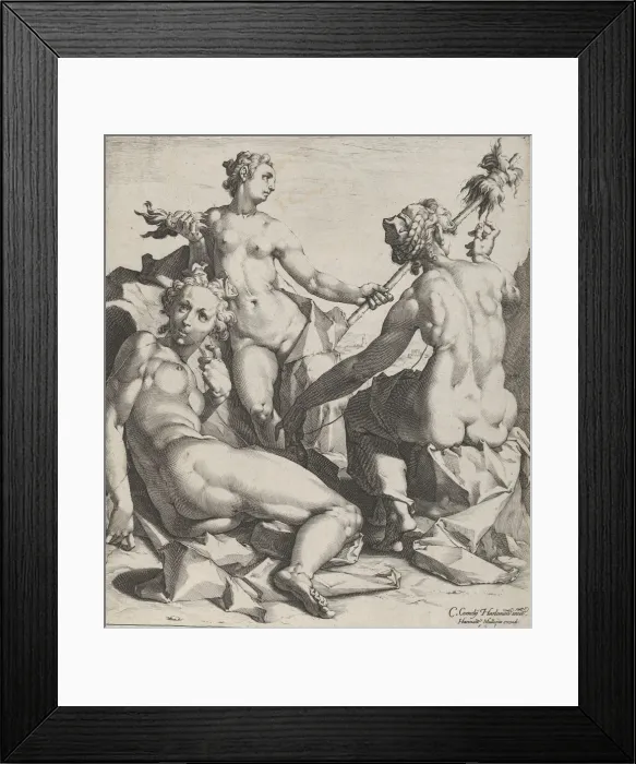Framed Print : The Three Fates, ca. 1589. Creators: Cornelis Cornelisz van Haarlem, Jan Muller Framed Print : The Three Fates, ca. 1589. Creators: Cornelis Cornelisz van Haarlem, Jan Muller