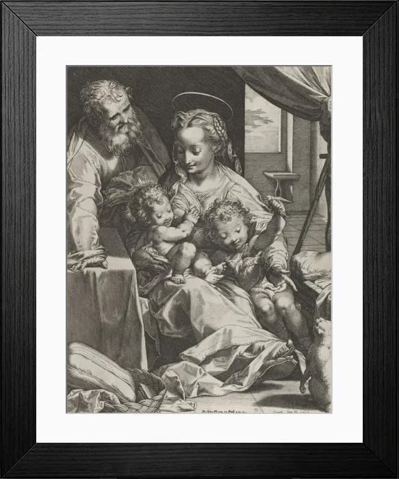 Framed Print : The Holy Family, 1577. Creator: Cornelis Cort Framed Print : The Holy Family, 1577. Creator: Cornelis Cort