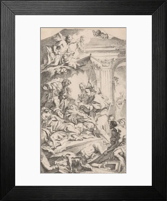 Framed Print : Saint Charles giving communion to the plague-stricken, 1725-75 Framed Print : Saint Charles giving communion to the plague-stricken, 1725-75