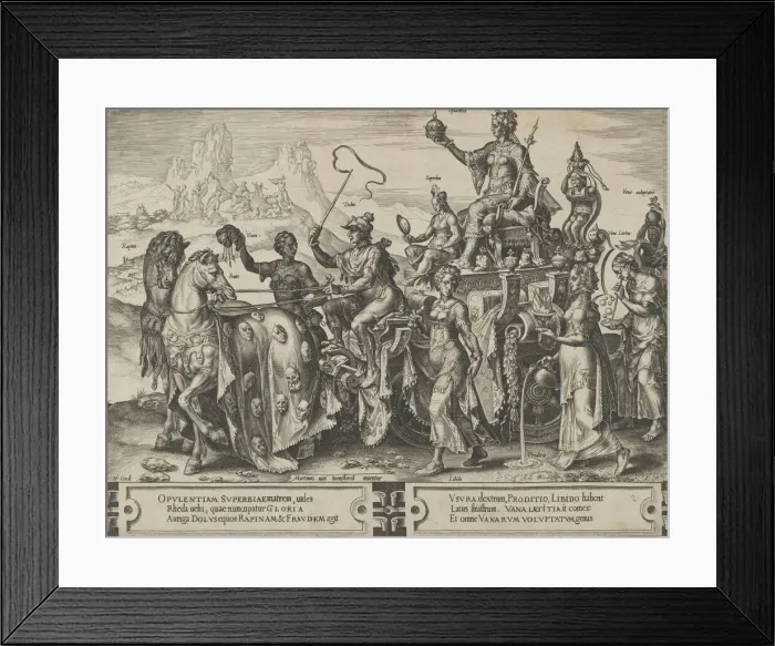 Framed Print : The Triumph of the Riches, from The Cycle of the Vicissitudes of Human Affairs, plate 2 Framed Print : The Triumph of the Riches, from The Cycle of the Vicissitudes of Human Affairs, plate 2