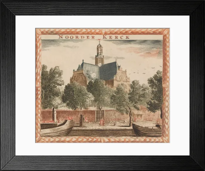 Framed Print : Noorder Kerck, in: Tooneel Der Voornaamste Nederlands Huizen, En Lust Hoven