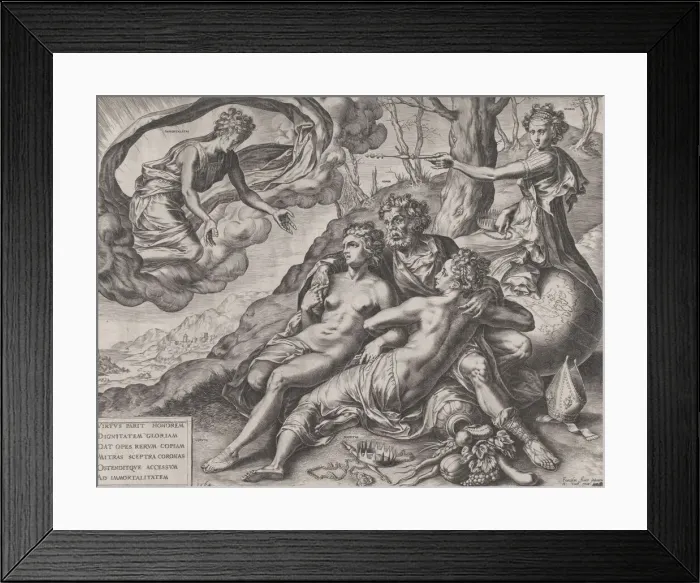 Framed Print : The Immortal Rewards of Virtue, 1564. Creator: Cornelis Cort Framed Print : The Immortal Rewards of Virtue, 1564. Creator: Cornelis Cort