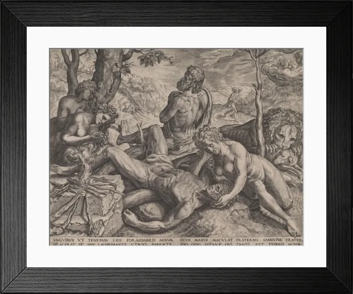 Framed Print : Adam and Eve Lamenting the Death of Abel, 1564. Creator: Cornelis Cort Framed Print : Adam and Eve Lamenting the Death of Abel, 1564. Creator: Cornelis Cort