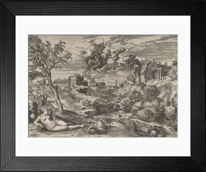 Framed Print : Ruggiero Rescuing Angelica, 1565. Creator: Cornelis Cort Framed Print : Ruggiero Rescuing Angelica, 1565. Creator: Cornelis Cort