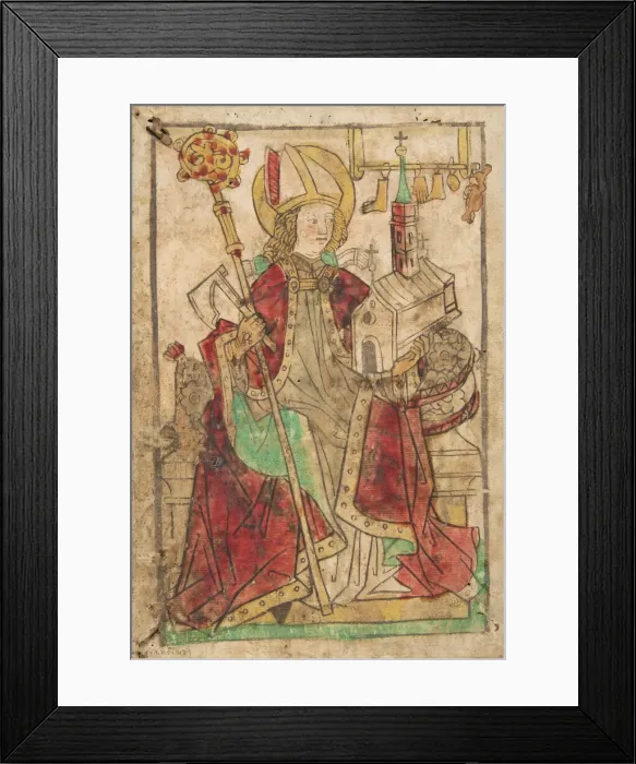 Framed Print : Saint Wolfgang (Sch. *1733a), 15th century. Creator: Casper Framed Print : Saint Wolfgang (Sch. *1733a), 15th century. Creator: Casper