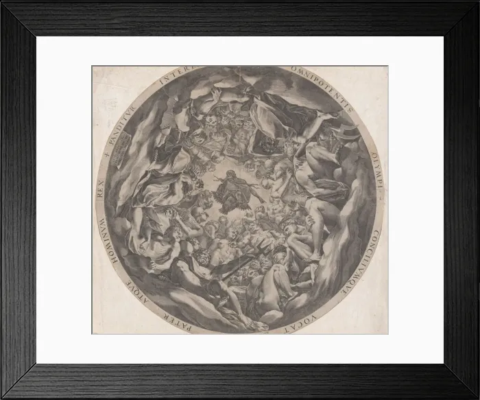 Framed Print : Concourse of the Gods on Mount Olympus, 1565. Creator: Cornelis Cort Framed Print : Concourse of the Gods on Mount Olympus, 1565. Creator: Cornelis Cort