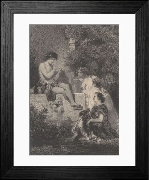 Framed Print : The Fountain, ca. 1830-70. Creator: Celestin Nanteuil